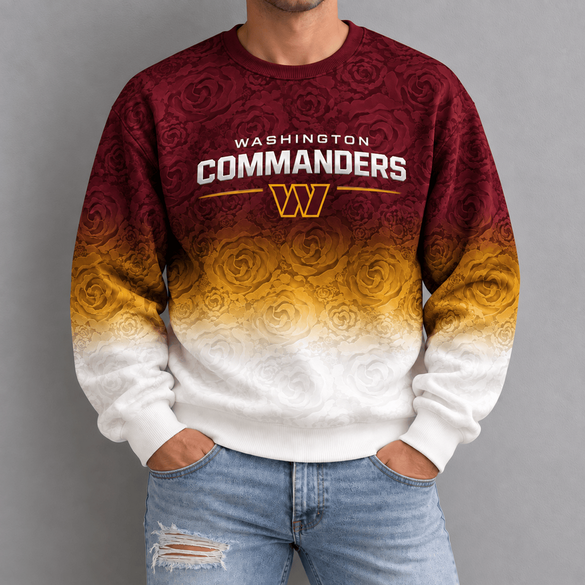 WAS x NFL Embossed Rose Ombre Sweatshirt
