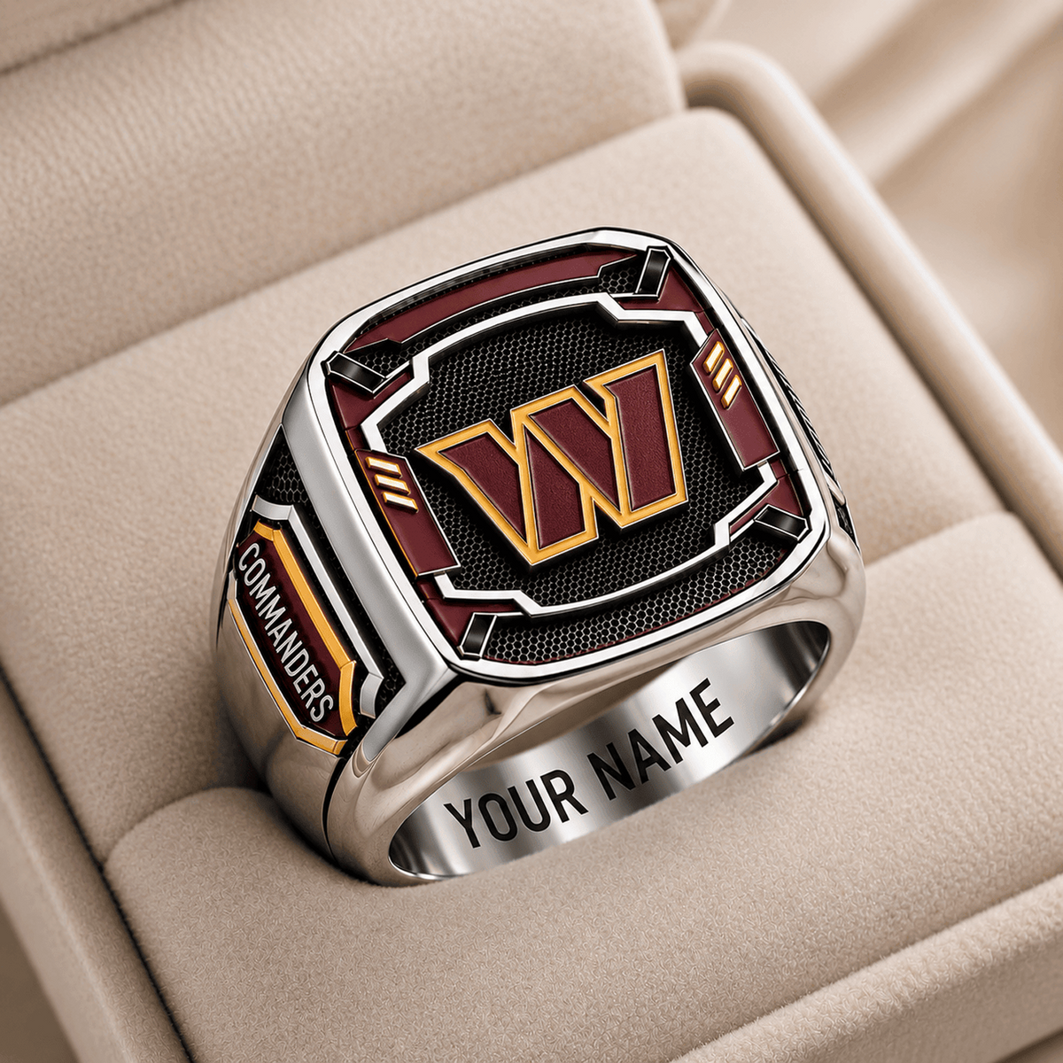 WAS x NFL Special Ring Custom Any Name Gift For Fan Love