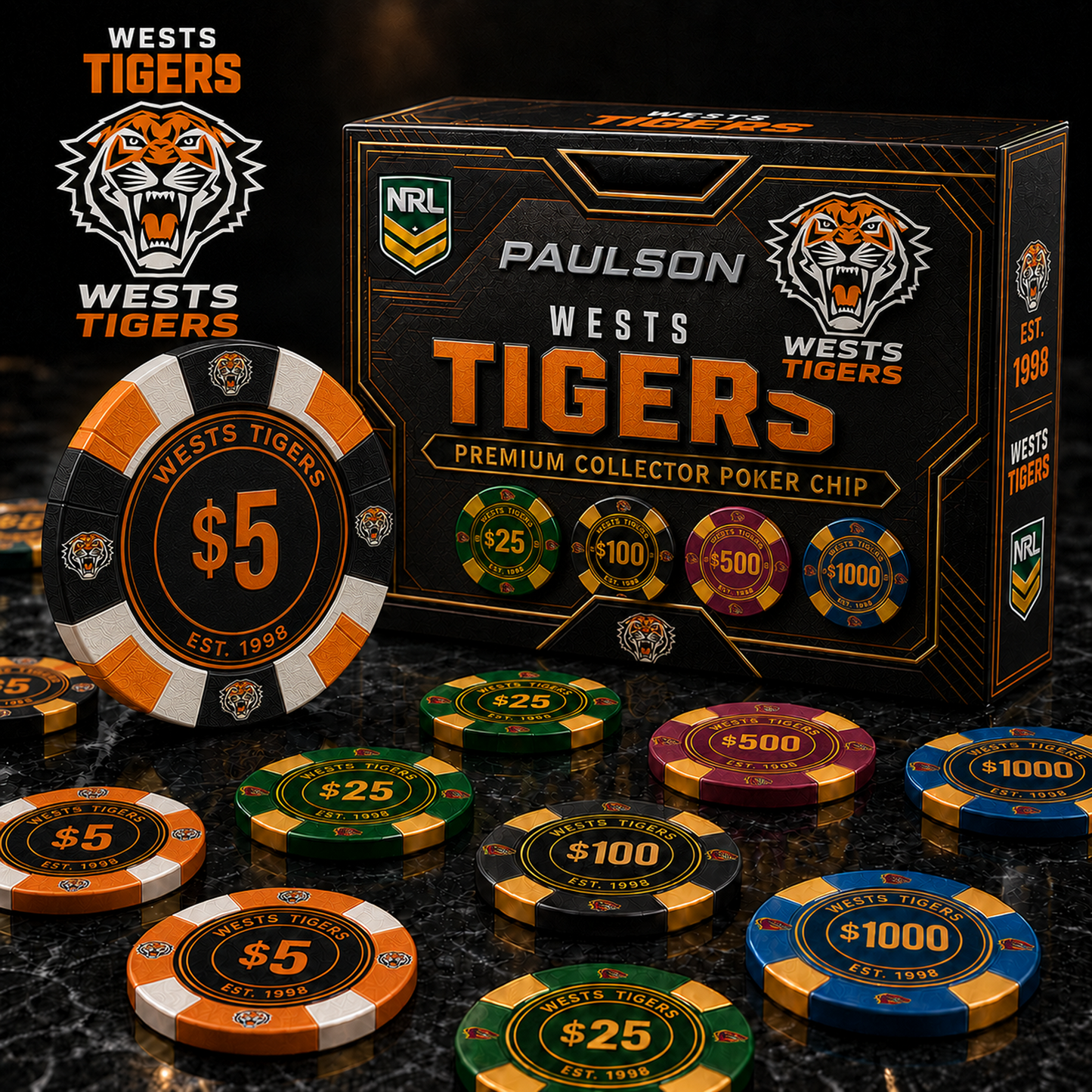 WST X NRL Personalized Premium Poker Chip Gift