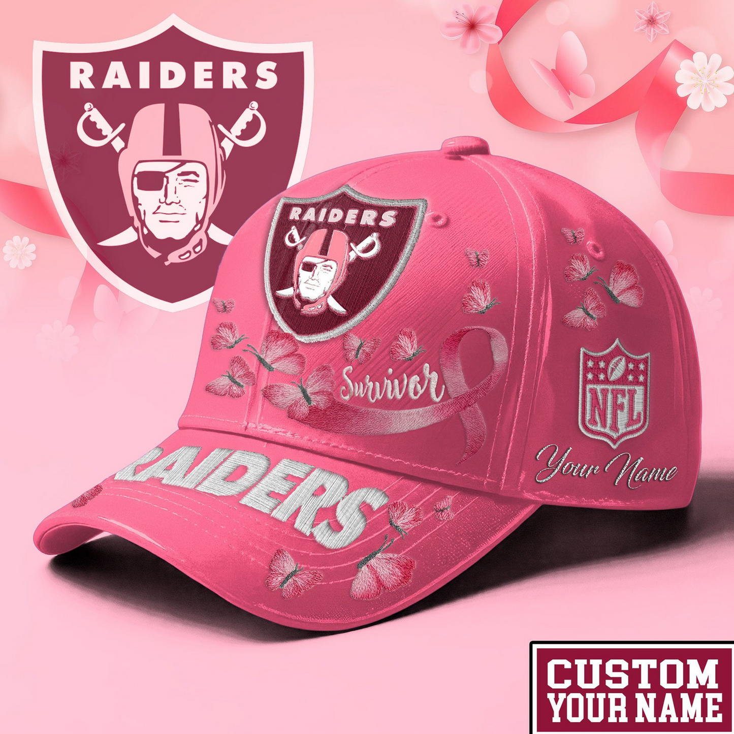 PREMIUM NFL X LVR EXCLUSIVE BREAST CANCER SURVIOR CAP NDT NHM 090726