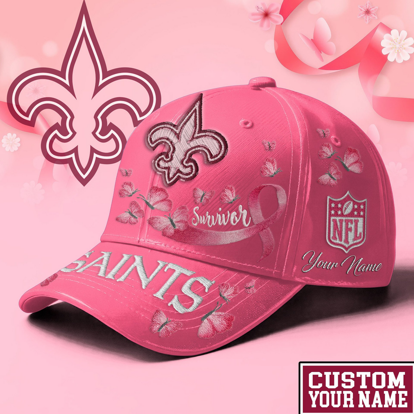 PREMIUM NFL X NO EXCLUSIVE BREAST CANCER SURVIOR CAP NDT NHM 090726