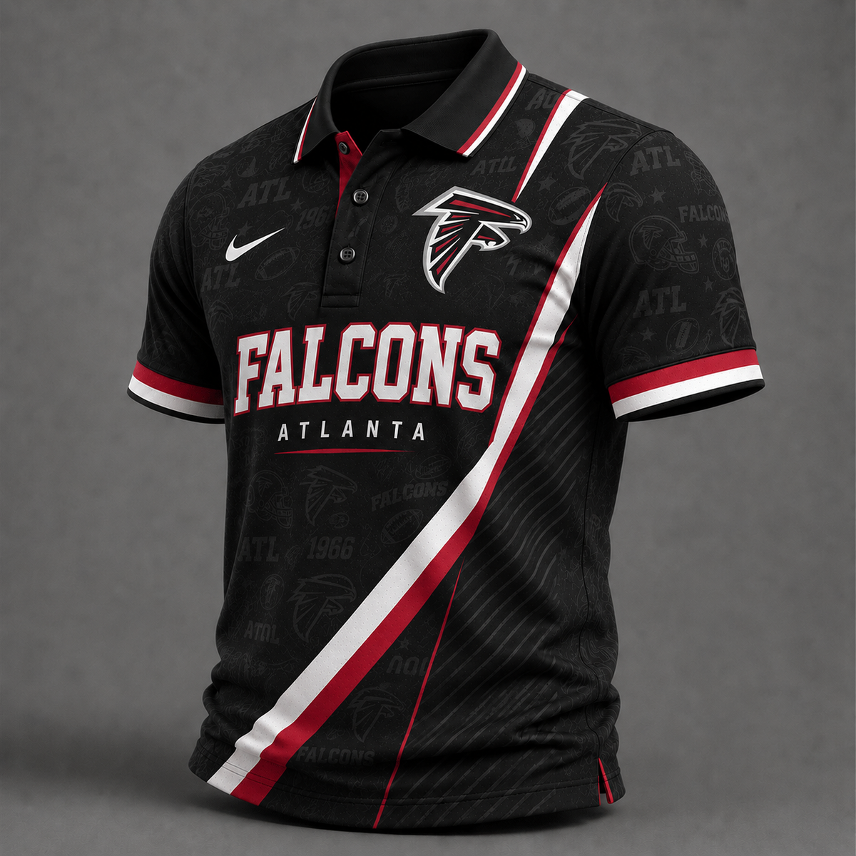 AF Premium NFL Diagonal Stripe Polo Shirt