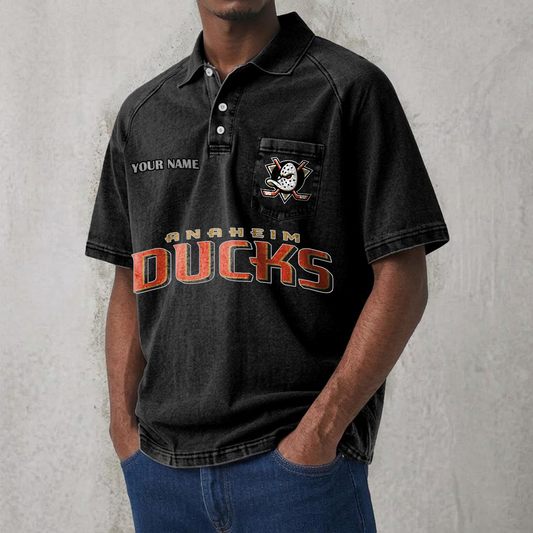 ANA x NHL Men's Distressed Turn-Down Collar Polo DATND TANTD 250526