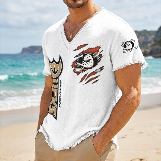 ANA x NHL V-Neck Linen Beach Shirt 1905 DatND DVT