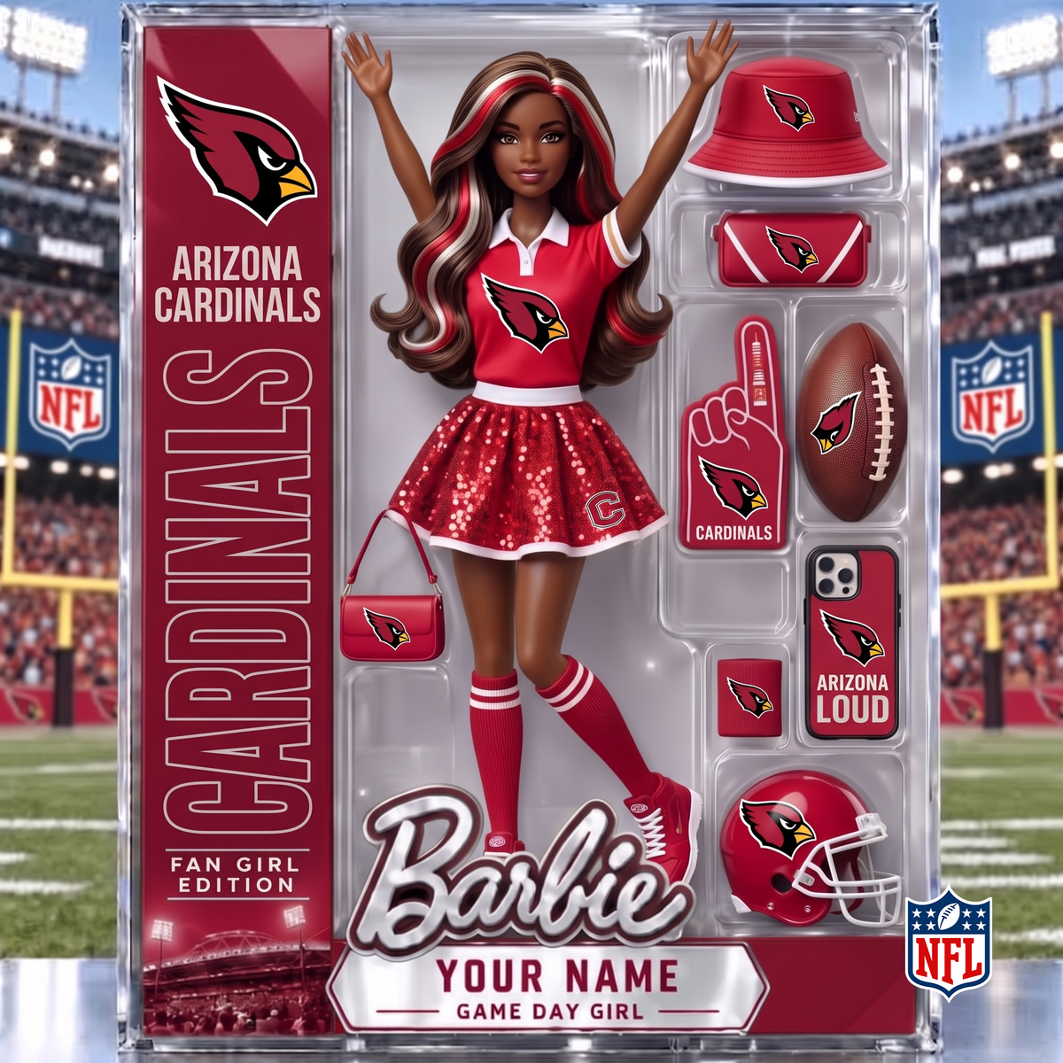 ARI x NFL Barbie Limited Acrylic Block Plaque