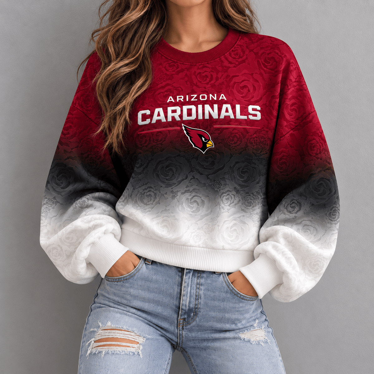 ARI x NFL Embossed Rose Ombre Sweatshirt