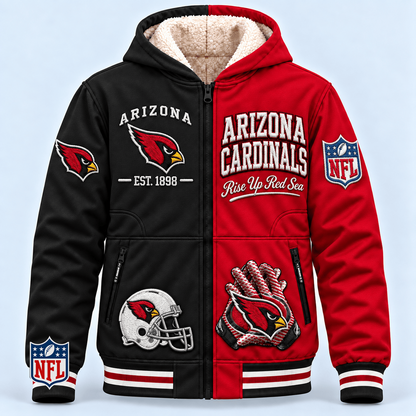 ARI x NFL Hooded Varsity Bomber Jacket