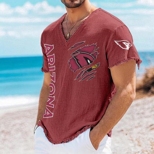 ARI x NFL V-Neck Linen Beach Shirt 1905 DatND DVT