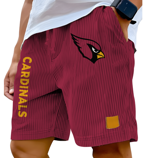 ARI x NFL Vintage Embroidered Logo Corduroy Stylish Lace-up Casual Shorts DATND TANTD 220526