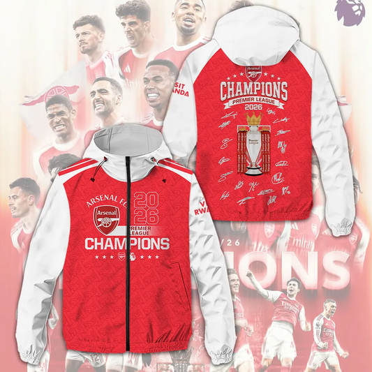 ARS FC Premier League Champions 2526 3D Windbreaker Jacket V2 2205 DatND DVT