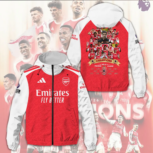 ARS FC Premier League Champions 2526 3D Windbreaker Jacket V3 2205 DatND DVT