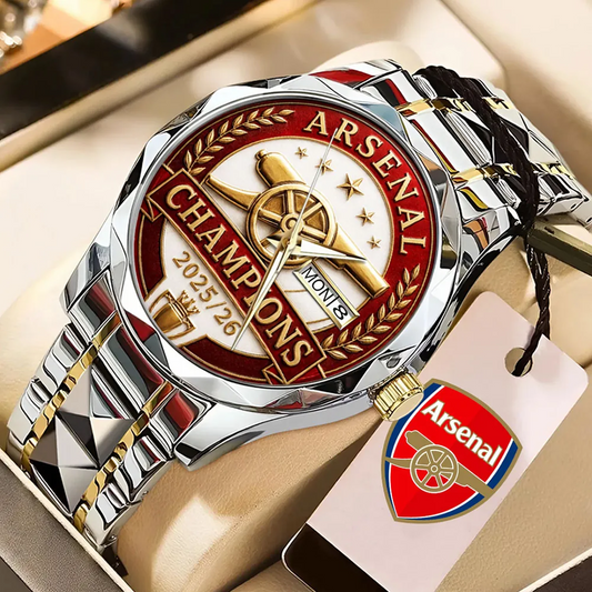 ARS FC Premier League Champions 2526 Alloy Luxury Quartz Watch 2405 V3 DatND DVT