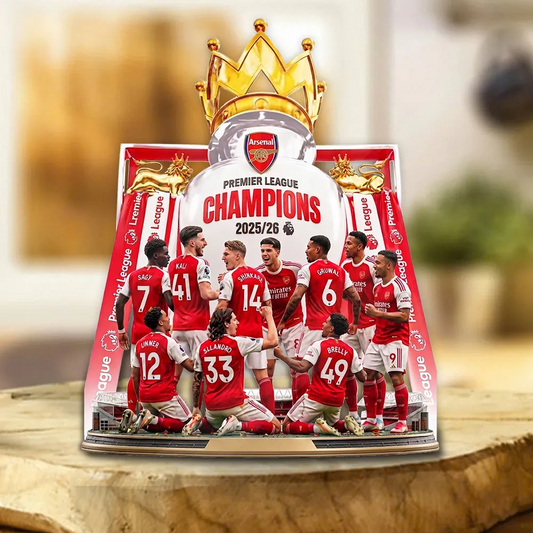 ARS FC Premier League Champions 2526 Custom Shape Acrylic Plaque 2405 V2 DatND DVT