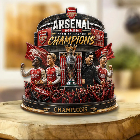 ARS FC Premier League Champions 2526 Custom Shape Acrylic Plaque V7 2205 DatND DVT