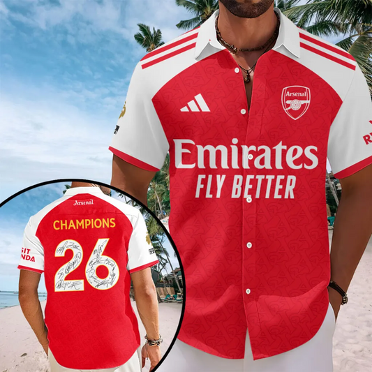 ARS FC Premier League Champions 2526 Short Sleeve Button-Down Shirt 2505 V3 DatND DVT