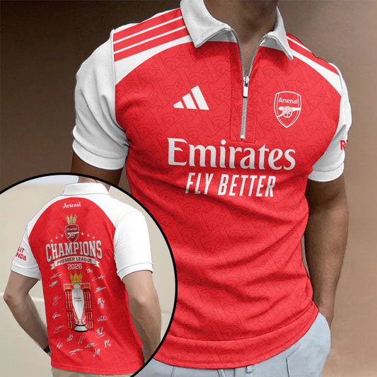 ARS FC Premier League Champions 2526 Zip Polo Shirt 2505 V DatND DVT