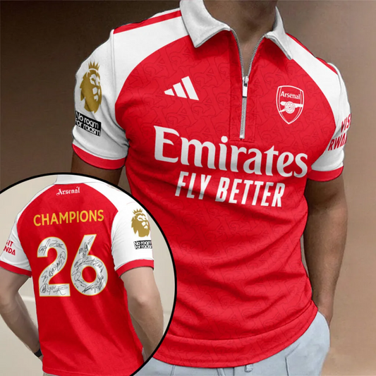 ARS FC Premier League Champions 2526 Zip Polo Shirt 2505 V4 DatND DVT