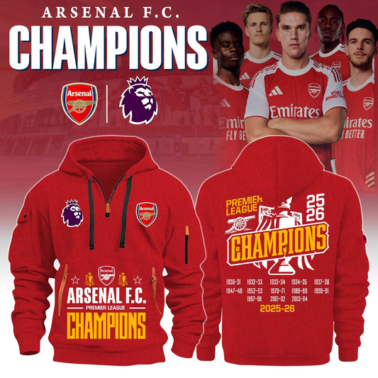 ARS F.C Premier League Champions Half Zipper Hoodies V2 2105 DatND DVT