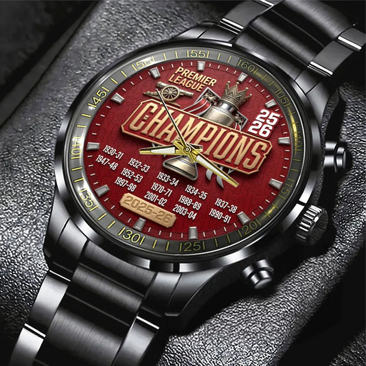 ARS x EPL Premier League Champions 25 26 Black Stainless Steel Watch V1 DATND TANTD 200526