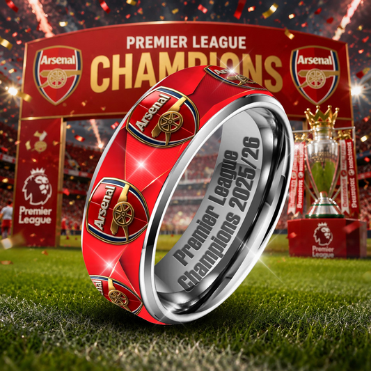 ARS F.C. Premium Premier League Champions Silver Tungsten Ring 2105 DatND DVT