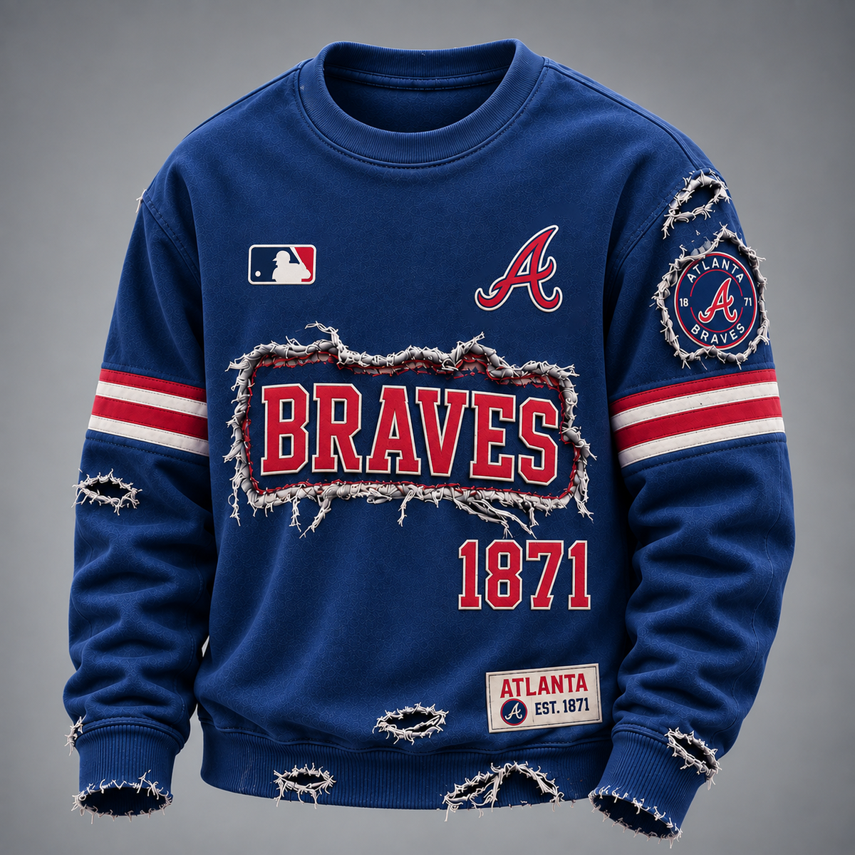 ATL x MLB Distressed Premium SweatShirt