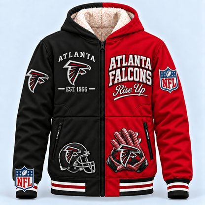 ATL x NFL Hooded Varsity Bomber Jacket