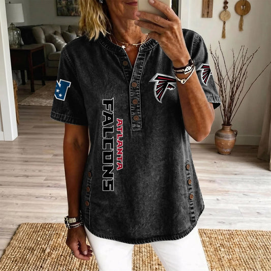 ATL x NFL Women’???s Denim Casual Tops DATND LBN 190526