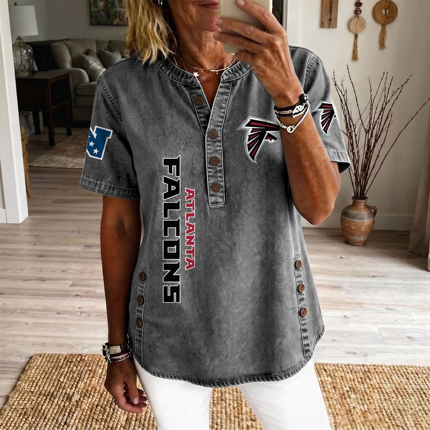 ATL x NFL Women’???s Denim Casual Tops DATND LBN 190526