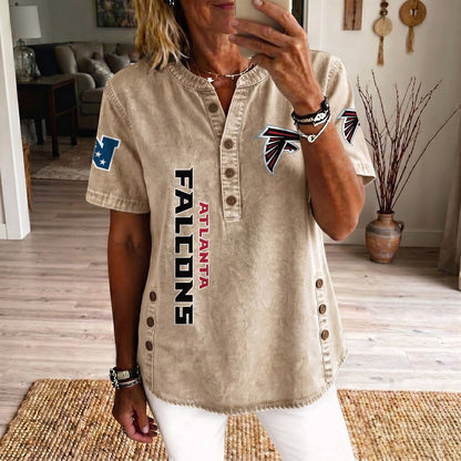 ATL x NFL Women’???s Denim Casual Tops DATND LBN 190526