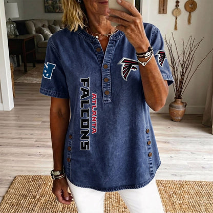 ATL x NFL Women’???s Denim Casual Tops DATND LBN 190526