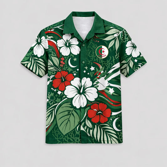 Algeria World Cup 2026 Floral Hawaiian Shirt PVT02 DATND LBN 90526