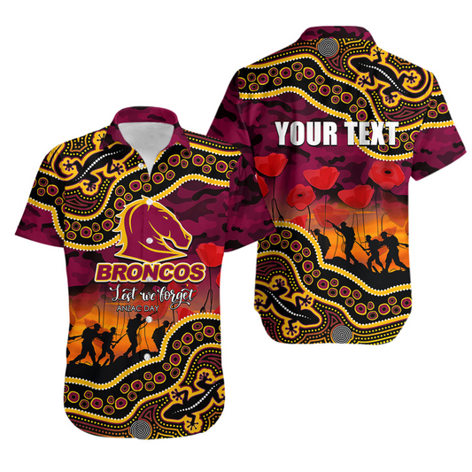 Anzac Day NRL - BRI Hawaiian Shirt Aboriginal Lizard Patterns LT6 DatND DVT