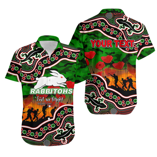 Anzac Day NRL - SOU Hawaiian Shirt Aboriginal Lizard Patterns DatND DVT