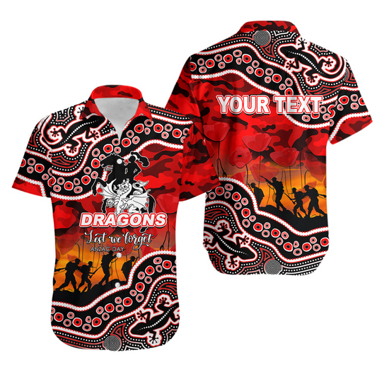 Anzac Day NRL - STG Hawaiian Shirt Aboriginal Lizard Patterns DatND DVT