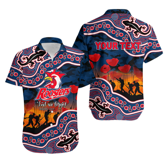 Anzac Day NRL - SYD Hawaiian Shirt Aboriginal Lizard Patterns DatND DVT