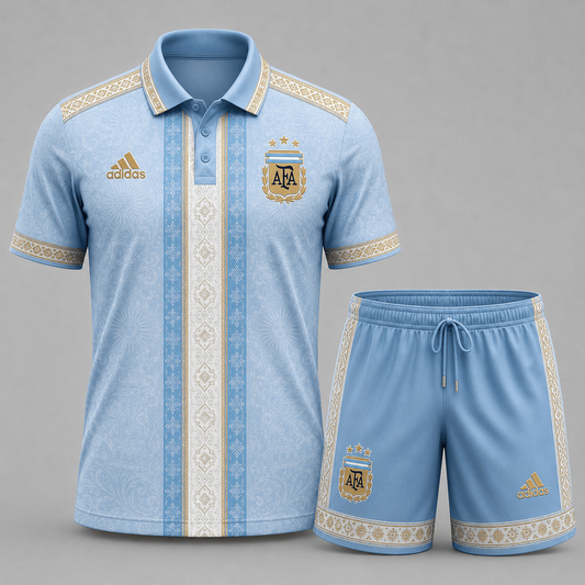 Argentina Premium WC26 Culture Polo & Shorts Set 0406 DatND DVT