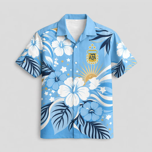 Argentina World Cup 2026 Floral Hawaiian Shirt PVT02 DATND LBN 90526