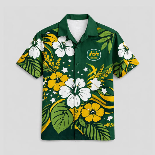 Australia World Cup 2026 Floral Hawaiian Shirt PVT02 DATND LBN 90526