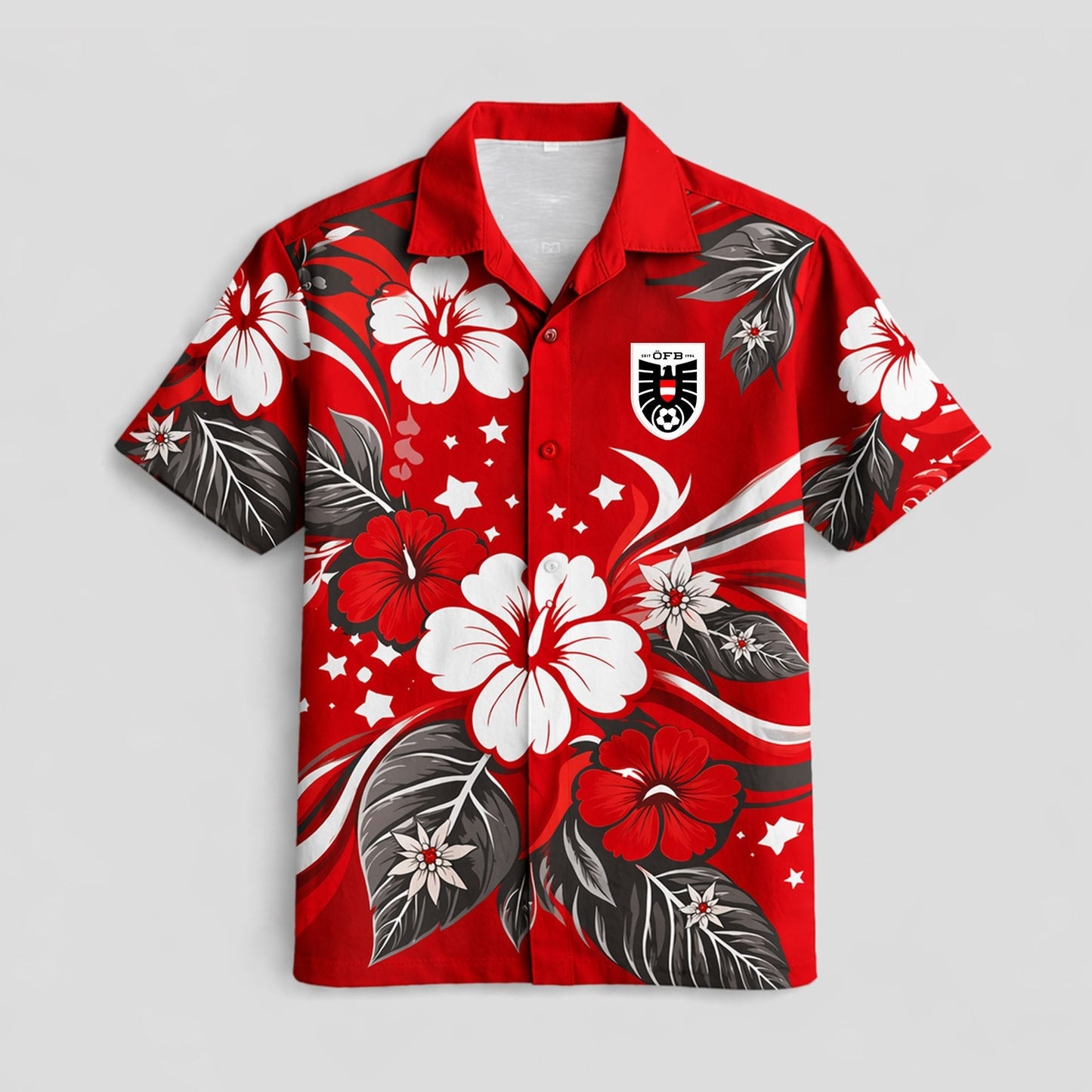 Austria World Cup 2026 Floral Hawaiian Shirt PVT02 DATND LBN 90526