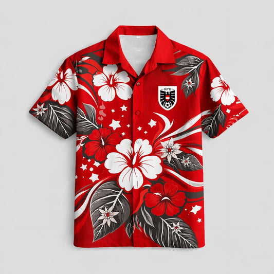 Austria World Cup 2026 Floral Hawaiian Shirt PVT02 DATND LBN 90526