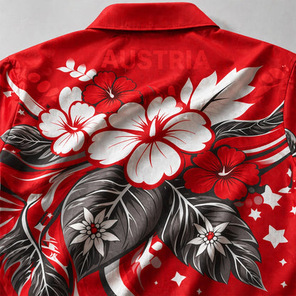 Austria World Cup 2026 Floral Hawaiian Shirt PVT02 DATND LBN 90526