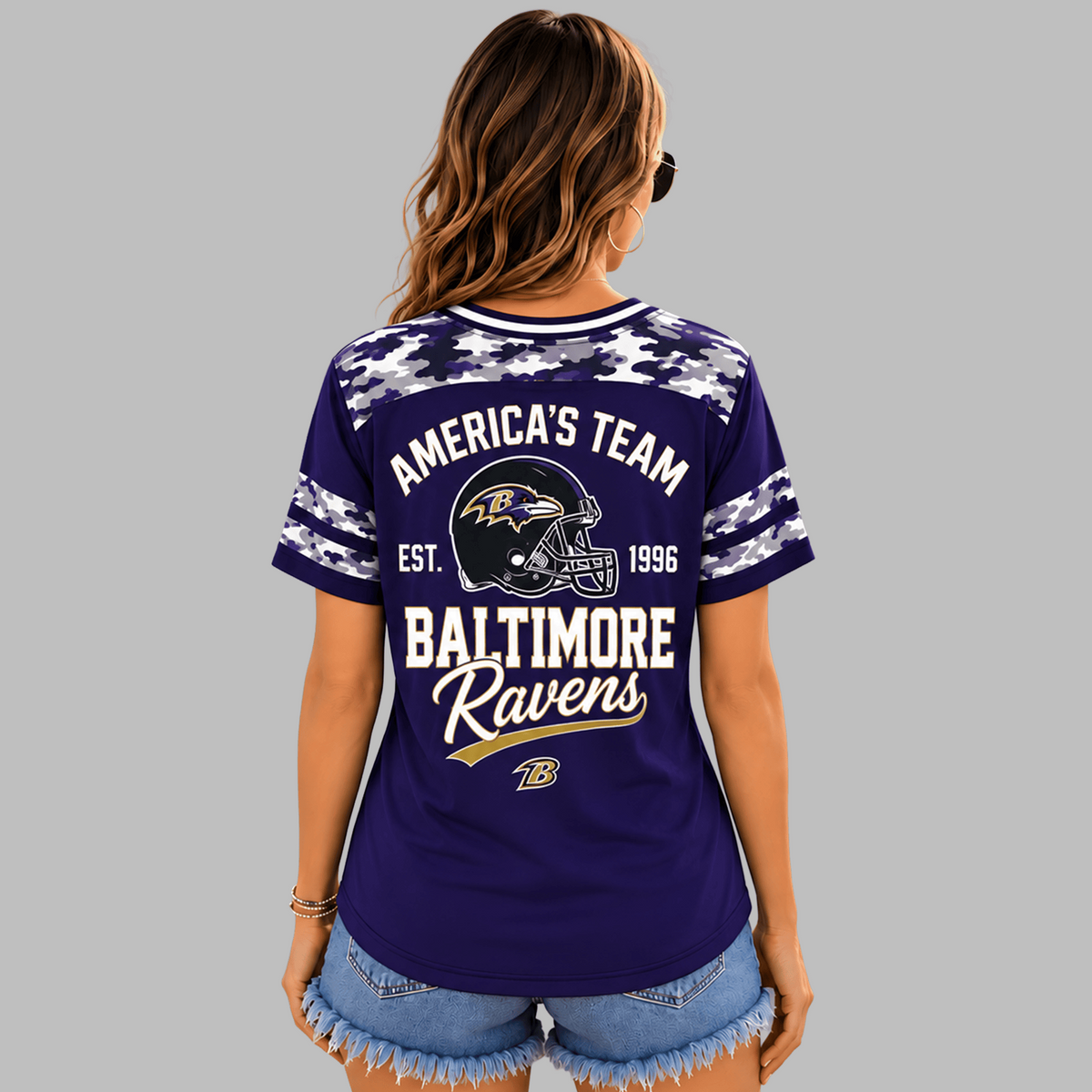 BAL Premium NFL All-American Camo V-neck