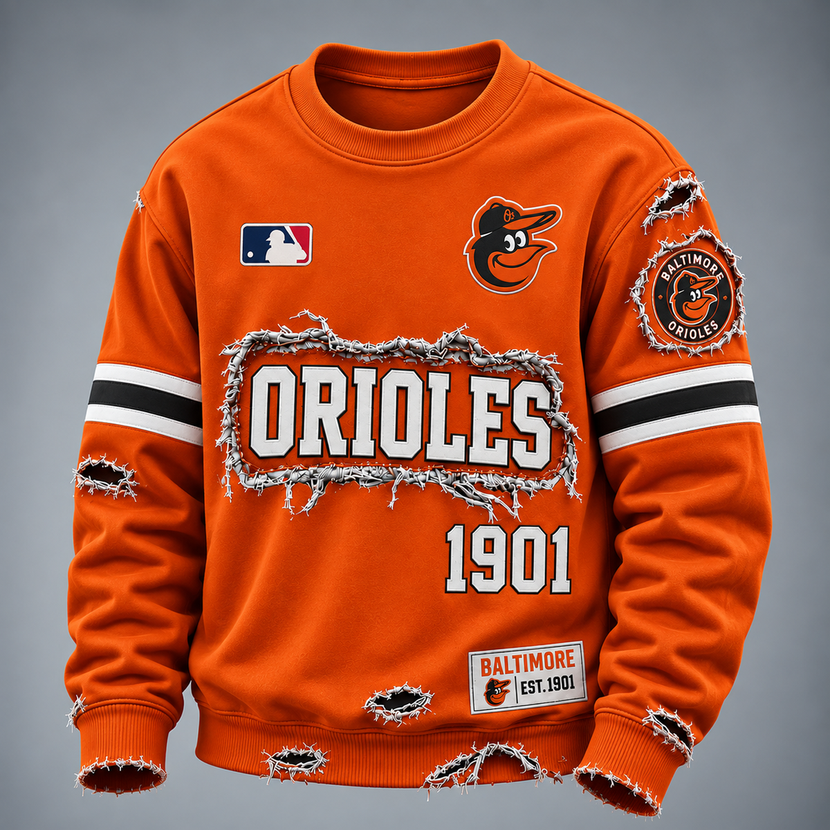 BAL x MLB Distressed Premium SweatShirt