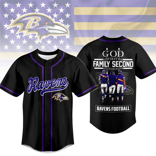 BAL x NFL God First, Family Second – Faith & Brotherhood Football Jersey