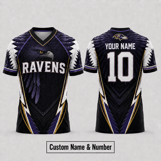 BAL x  NFL Premium Custom Name And Number Jersey For Fierce Football Fans