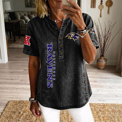 BAL x NFL Women’???s Denim Casual Tops DATND LBN 190526