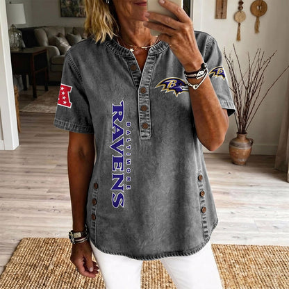 BAL x NFL Women’???s Denim Casual Tops DATND LBN 190526