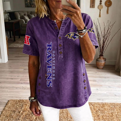 BAL x NFL Women’???s Denim Casual Tops DATND LBN 190526