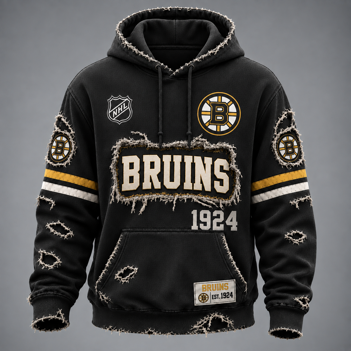 BOS x NHL Distressed Premium Hoodie