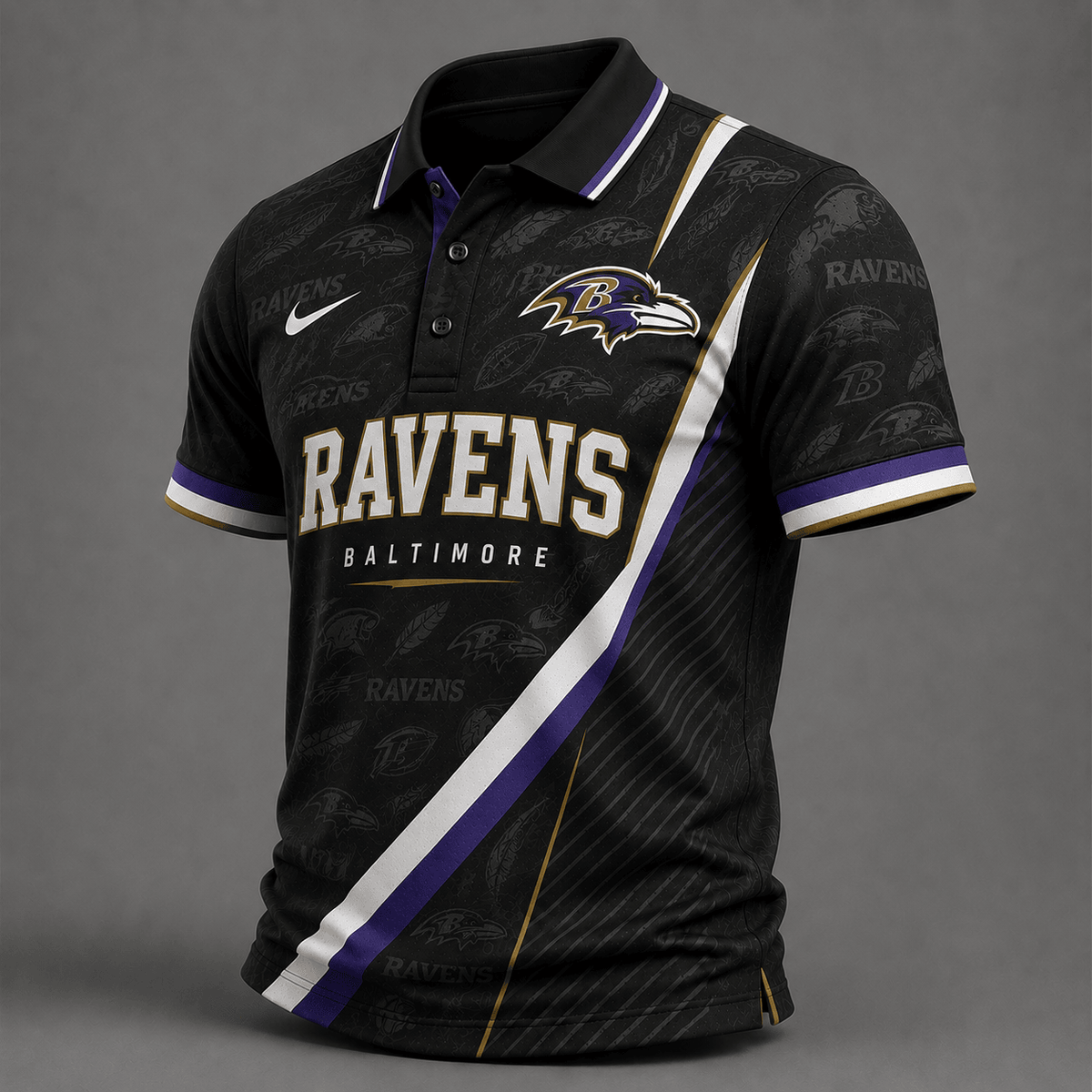 BR Premium NFL Diagonal Stripe Polo Shirt